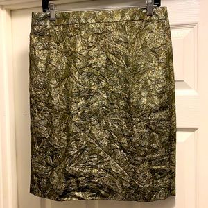 J. Crew shimmery metallic gold/silver/green pencil skirt -Size 8